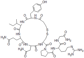 CAS#: 38679-66-2， N-[1-[(2-Amino-2-Oxoethyl)Amino]-5-(Diaminomethylideneamino)-1-Oxopentan-2-Yl]-1-[7-(2-Amino-2-Oxoethyl)-10-(3-Amino-3-Oxopropyl)-13-Butan-2-Yl-16-[(4-Hydroxyphenyl)Methyl]-6,9,12,15,18-Pentaoxo1,2-Dithia-5,8,11,14,17-Pentazacycloicosane-4-Carbonyl]Pyrrolidine-2-Carboxamide