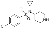 structure of CAS# 387350-81-4, 4-Chloro-N-Cyclopropyl-N-Piperidin-4-Ylbenzenesulfonamide;3-(METHYLSULFONYL)BENZYLAMINE HYDROCHLORIDE, TECH