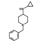 structure of CAS# 387358-47-6, 1-Benzyl-N-Cyclopropyl-4-Piperidinamine;(1-Benzyl-piperidin-4-yl)-cyclopropyl-amine;1-Benzyl-4-cyclopropylaminopiperidine;1-benzyl-N-cyclopropyl-4-piperidinamine
