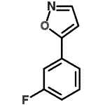 structure of CAS# 387358-55-6, 5-(3-Fluorophenyl)-1,2-Oxazole;5-(3-Fluorophenyl)-1,2-oxazole;5-(3-Fluorophenyl)isoxazole;MFCD02183543