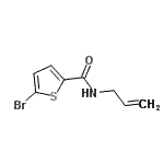 structure of CAS# 392238-35-6, N-Allyl-5-Bromo-2-Thiophenecarboxamide;(5-bromo(2-thienyl))-N-prop-2-enylcarboxamide;2-THIOPHENECARBOXAMIDE,5-BROMO-N-2-PROPEN-1-YL-;5-bromo-N-(prop-2-en-1-yl)thiophene-2-carboxamide