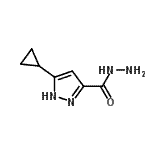 structure of CAS# 395653-63-1, 5-Cyclopropyl-1H-Pyrazole-3-Carbohydrazide;1H-PYRAZOLE-3-CARBOXYLICACID, 5-CYCLOPROPYL-, HYDRAZIDE;5-Cyclopropyl-1 H -pyrazole-3-carboxylic acid hydr;5-Cyclopropyl-1 H -pyrazole-3-carboxylic acid hydrazide