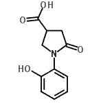结构式 CAS# 39629-89-5, 1-(2-羟基苯基)-5-氧代-3-吡咯烷羧酸