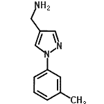 structure of CAS# 400876-68-8, 1-[1-(3-Methylphenyl)-1H-Pyrazol-4-Yl]Methanamine;(1-m-tolyl-1H-pyrazol-4-yl)methanamine;[1-(3-Methylphenyl)-1H-pyrazol-4-yl]methylamine;[1-(3-methylphenyl)pyrazol-4-yl]methylamine