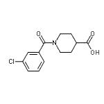 structure of CAS# 401581-33-7, 1-(3-Chlorobenzoyl)-4-Piperidinecarboxylic Acid;1-(3-chlorobenzoyl)-4-piperidinecarboxylic acid;1-[(3-chlorophenyl)carbonyl]piperidine-4-carboxylic acid;4-piperidinecarboxylic acid, 1-(3-chlorobenzoyl)
