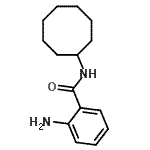 structure of CAS# 401589-18-2, 2-Amino-N-Cyclooctylbenzamide;(2-aminophenyl)-N-cyclooctylcarboxamide;benzamide, 2-amino-N-cyclooctyl-;BENZAMIDE,2-AMINO-N-CYCLOOCTYL-