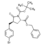 结构式 CAS# 401793-01-9, 2-苄基1-(2-甲基-2-丙基)(2S,4R)-4-(4-溴苄基)-5-氧代-1,2-吡咯烷二羧酸酯