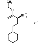 structure of CAS# 402825-02-9, (2S)-4-Cyclohexyl-1-Ethoxy-1-Oxo-2-Butanaminium Chloride;(−)-Ethyl (R)-2-amino-4-cyclohexylbutyrate hydrochloride;(S)-Ethyl 2-amino-4-cyclohexylbutyrate hydrochloride;(S)-ethyl-2-amino-4-cyclohexylbutyrate hydrochloride