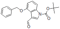 structure of CAS# 404888-01-3, 3-Formyl-4-(Phenylmethoxy)-1H-Indole-1-carboxylic Acid 1,1-Dimethylethyl Ester;4-Benzyloxy-1H-Indole-3-Carboxaldehyde, N-BOC Protected 98%;4-Benzyloxy-1H-Indole-3-Carboxaldehyde, N-BOC Protected;4-Benzyloxyindole-3-Carboxaldehyde, N-BOC Protected 98%