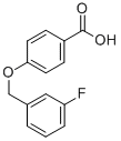 structure of CAS# 405-85-6, 4-[(3-Fluorobenzyl)Oxy]Benzenecarboxylic Acid;4-(3-Fluorobenzyl)Oxybenzoate;Zinc00170449