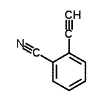 structure of CAS# 40888-26-4, 2-Ethynylbenzonitrile;2-Cyanophenylacetylene;2-ethynyl-benzonitrile;MFCD08703475
