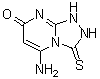 structure of CAS# 41266-68-6, 5-Amino-3-Thioxo-2,3-Dihydro[1,2,4]Triazolo[4,3-a]Pyrimidin-7(1H)-One;5-Amino-3-mercapto-[1,2,4]triazolo[4,3-a]pyrimidin-7-ol;5-Amino-3-mercapto-[1,2,4]triazolo-[4,3-a]pyrimidin-7-ol;5-amino-3-sulfanyl-[1,2,4]triazolo[4,3-a]pyrimidin-7-ol