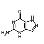 结构式 CAS# 41535-76-6, 5-氨基-1,4-二氢-7H-吡唑并[4,3-d]嘧啶-7-酮