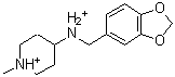 structure of CAS# 416865-72-0, Benzo[1,3]Dioxol-5-Ylmethyl-(1-Methyl-Piperidin-4-Yl)-Amine;1,3-Benzodioxol-5-Ylmethyl-(1-Methylpiperidin-1-Ium-4-Yl)Ammonium;1,3-Benzodioxol-5-Ylmethyl-(1-Methyl-4-Piperidin-1-Iumyl)Ammonium;Zinc00280639