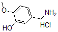 structure of CAS# 42365-68-4, 5-(Aminomethyl)-2-Methoxy-Phenol Hydrochloride (1:1);3-Hydroxy-4-Methoxybenzylamine Hydrochloride, 4-(Aminomethyl)-2-Hydroxyanisole Hydrochloride;5-(Aminomethyl)-2-Methoxyphenol Hydrochloride 97%;3-Hydroxy-4-Methoxybenzylamine Hydrochloride 97%