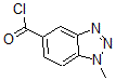 structure of CAS# 423768-38-1, 1-Methyl-1H-Benzotriazole-5-Carbonylchloride;1H-Benzotriazole-5-Carbonyl Chloride, 1-Methyl- (9CI);1-METHYL-1H-1,2,3-BENZOTRIAZOLE-5-CARBONYL CHLORIDE;1-Methyl-1H-Benzotriazole-5-Carbonyl Chloride