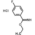 structure of CAS# 4278-01-7, Ethyl 4-Fluorobenzenecarboximidate Hydrochloride (1:1);4-Fluorobenzimidic acid ethyl ester hydrochloride;4-Fluoro-benzimidic acid ethyl ester hydrochloride;4-Fluoro-benzimidic acid ethyl ester; hydrochloride