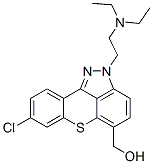 CAS#: 43047-59-2， 8-Chloro-2-(2-(diethylamino)ethyl-2H-(1)-Benzothiopyrano(4,3,2-cd)indazole-5-methanol,monomethanesulfonate