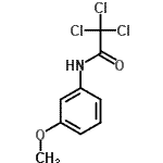 structure of CAS# 4306-33-6, 2,2,2-Trichloro-N-(3-Methoxyphenyl)Acetamide;2,2,2-trichloro-N-(3-methoxyphenyl)acetamide;2,2,2-Trichloro-N-(3-methoxyphenyl)acetamide #;ZINC02143229