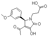 structure of CAS# 436088-34-5, 3-Acetyl-2,5-Dihydro-4-Hydroxy-2-(3-Methoxyphenyl)-5-Oxo-1H-Pyrrole-1-Propanoicacid;3-[(5R)-4-Acetyl-3-Hydroxy-2-Keto-5-(3-Methoxyphenyl)-3-Pyrrolin-1-Yl]Propionate;3-[(2R)-3-Ethanoyl-4-Hydroxy-2-(3-Methoxyphenyl)-5-Oxo-2H-Pyrrol-1-Yl]Propanoate;Zinc00074344