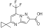 结构式 CAS# 436088-38-9, 5-(1-甲基环丙基)-7-(三氟甲基)吡唑并[1,5-a]嘧啶-2-羧酸