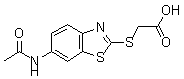结构式 CAS# 436088-91-4, 2-[[6-(乙酰氨基)-2-苯并噻唑基]硫代]-乙酸