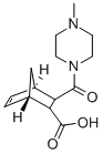 结构式 CAS# 436811-00-6, 3-(4-甲基-哌嗪-1-羰基)-双环[2.2.1]庚-5-烯-2-羧酸