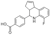 structure of CAS# 436811-08-4, 4-(6-Fluoro-3a,4,5,9beta-Tetrahydro-3 H-Cyclopenta[c]Quinolin-4-Yl)-Benzoic Acid;Zinc00094450