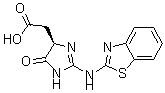 结构式 CAS# 436811-21-1, 2-[(4R)-2-(苯并噻唑-2-基氨基)-5-氧代-1,4-二氢咪唑-4-基]乙酸