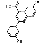 structure of CAS# 438216-68-3, 6-Methyl-2-(3-Methylphenyl)-4-Quinolinecarboxylic Acid;6-Methyl-2-(3-methylphenyl)quinoline-4-carboxylic acid;6-METHYL-2-(3-METHYLPHENYL)QUINOLINE-4-CARBOXYLICACID;MFCD03074274