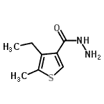 structure of CAS# 438225-41-3, 4-Ethyl-5-Methyl-3-Thiophenecarbohydrazide;3-ethyl-2-methylthiophene-4-carbohydrazide;4-Ethyl-5-methylthiophene-3-carbohydrazide;MFCD03419844