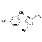 structure of CAS# 438227-56-6, 4-(2,4-Dimethylphenyl)-5-Methyl-1,3-Thiazol-2-Amine;4-(2,4-dimethylphenyl)-5-methyl-1,3-thiazole-2-ylamine;4-(2,4-Dimethyl-phenyl)-5-methyl-thiazol-2-ylamine;MFCD03075035