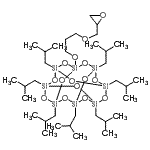 结构式 CAS# 444315-17-7, 1,3,5,7,9,11,13-庚异丁基-15-[3-(2-环氧乙烷基甲氧基)丙氧基]五环[9.5.1.1<sup>3,9</sup>.1<sup>5,15</sup>.1<sup>7,13</sup>]八硅氧烷