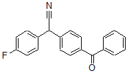 structure of CAS# 446275-89-4, 4-Benzoyl-alpha-(4-Fluorophenyl)-Benzeneacetonitrile;2-(3-BENZOYLPHENYL)-2-(4-FLUOROPHENYL)ACETONITRILE;2-(4-BENZOYLPHENYL)-2-(4-FLUOROPHENYL)ACETONITRILE