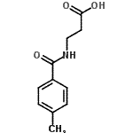 structure of CAS# 446828-78-0, N-(4-Methylbenzoyl)-beta-Alanine;3-[(4-methylphenyl)carbonylamino]propanoic acid;MFCD03011461;N-[(4-methylphenyl)carbonyl]-β-alanine