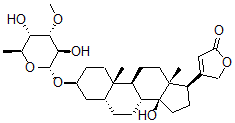 CAS 登录号：4477-75-2， 3b-[(6-脱氧-3-O-甲基-a-L-阿卓吡喃糖基)氧基]-14-羟基-5b-心甾-20(22)-烯内酯