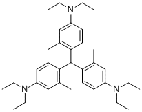 structure of CAS# 4482-70-6, Tris(2-Methyl-4-Diethylaminophenyl)Methane;4-[Bis(4-Diethylamino-2-Methyl-Phenyl)Methyl]-N,N-Diethyl-3-Methyl-Aniline;[4-[Bis(4-Diethylamino-2-Methyl-Phenyl)Methyl]-3-Methyl-Phenyl]-Diethyl-Amine;4,4',4''-Methylidynetris(N,N-Diethyl-M-Toluidine)