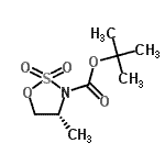 structure of CAS# 454248-53-4, 2-Methyl-2-Propanyl (4R)-4-Methyl-1,2,3-Oxathiazolidine-3-Carboxylate 2,2-Dioxide;(R)-3-Boc-4-methyl-2,2-dioxo-[1,2,3]oxathiazolidine;MFCD09864994;tert-Buty<wbr>l (R)-4-M<wbr>ethyl-2,2<wbr>-dioxo-[1<wbr>,2,3]oxat<wbr>hiazolidi<wbr>ne-3-carb<wbr>oxylate