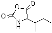 structure of CAS# 45895-88-3, 4-Sec-Butyl-1,3-Oxazolidine-2,5-Dione;(S)-4-(SEC-BUTYL)OXAZOLIDINE-2,5-DIONE;4-(1-methylpropyl)oxazolidine-2,5-dione