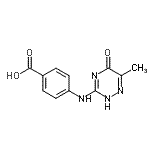 structure of CAS# 459180-96-2, 4-[(5-Hydroxy-6-Methyl-1,2,4-Triazin-3-Yl)Amino]Benzoic Acid;4-((6-met<wbr>hyl-5-oxo<wbr>-4,5-dihy<wbr>dro-1,2,4<wbr>-triazin-<wbr>3-yl)amin<wbr>o)benzoic<wbr> acid;4-(6-Meth<wbr>yl-5-oxo-<wbr>4,5-dihyd<wbr>ro-[1,2,4<wbr>]triazin-<wbr>3-ylamino<wbr>)-benzoic<wbr> acid;4-[(5-hydroxy-6-methyl-1,2,4-triazin-3-yl)amino]benzoic acid