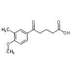 结构式 CAS# 4642-30-2, 5-(4-甲氧基-3-甲基苯基)-5-氧代戊酸