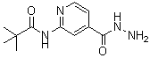 structure of CAS# 470463-39-9, 2-[(2,2-Dimethyl-1-Oxopropyl)Amino]-4-Pyridinecarboxylicacid Hydrazide;Ambad104