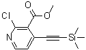 structure of CAS# 470463-44-6, Methyl 2-Chloro-4-[(Trimethylsilyl)Ethynyl]Nicotinate;2-Chloro-<wbr>4-trimeth<wbr>ylsilanyl<wbr>ethynyl-n<wbr>icotinic <wbr>acid meth<wbr>yl ester;2-Chloro-<wbr>4-trimeth<wbr>ylsilanyl<wbr>ethynyl-n<wbr>icotinic <wbr>acidmethy<wbr>l ester;MFCD04039869