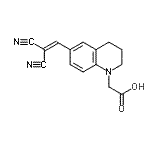 structure of CAS# 47072-52-6, [6-(2,2-Dicyanovinyl)-3,4-Dihydro-1(2H)-Quinolinyl]Acetic Acid;CDCQ;N-Carboxy<wbr>methyl-6-<wbr>(2,2-dicy<wbr>anovinyl)<wbr>-1,2,3,4-<wbr>tetrahydr<wbr>oquinoline