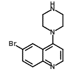 结构式 CAS# 474707-24-9, 6-溴-4-(1-哌嗪基)喹啉