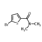 structure of CAS# 474711-51-8, 5-Bromo-N,N-Dimethyl-2-Thiophenecarboxamide;(5-bromo(2-thienyl))-N,N-dimethylcarboxamide;5-bromo-N,N-dimethyl-2-thiophenecarboxamide;5-Bromo-N,N-dimethylthiophene-2-carboxamide