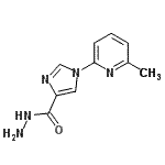 structure of CAS# 478063-72-8, 1-(6-Methyl-2-Pyridinyl)-1H-Imidazole-4-Carbohydrazide;1-(6-Methyl-2-pyridinyl)-1H-imidazole-4-carbohydrazide;1-(6-methyl-2-pyridyl)imidazole-4-carbohydrazide;1-(6-methylpyridin-2-yl)-1H-imidazole-4-carbohydrazide