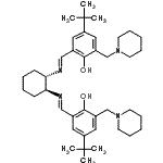 结构式 CAS# 478282-27-8, 2,2'-{(1S,2S)-1,2-环己烷二基二[次氮基(E)甲基亚基]}二[4-(2-甲基-2-丙基)-6-(1-哌啶基甲基)苯酚]