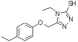 structure of CAS# 491647-36-0, 4-Ethyl-5-[(4-Ethylphenoxy)Methyl]-4H-1,2,4-Triazole-3-Thiol;4-Ethyl-5-(4-ethyl-phenoxymethyl)-4H-[1,2,4]triazole-3-thiol;4-ethyl-5-[(4-ethylphenoxy)methyl]-1,2,4-triazole-3-thiol;4-ethyl-5<wbr>-[(4-ethy<wbr>lphenoxy)<wbr>methyl]-4<wbr>H-1,2,4-t<wbr>riazol-3-<wbr>ylhydrosu<wbr>lfide