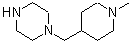 structure of CAS# 496808-04-9, 1-[(1-Methyl-4-Piperidinyl)Methyl]Piperazine;1-((1-methylpiperidin-4-yl)methyl)piperazine;1-(1-Methyl-piperidin-4-yl-methyl)-piperazine;1-(1-METHYLPIPERIDIN-4-YLMETHYL)PIPERAZINE